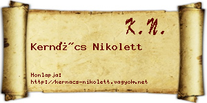 Kernács Nikolett névjegykártya